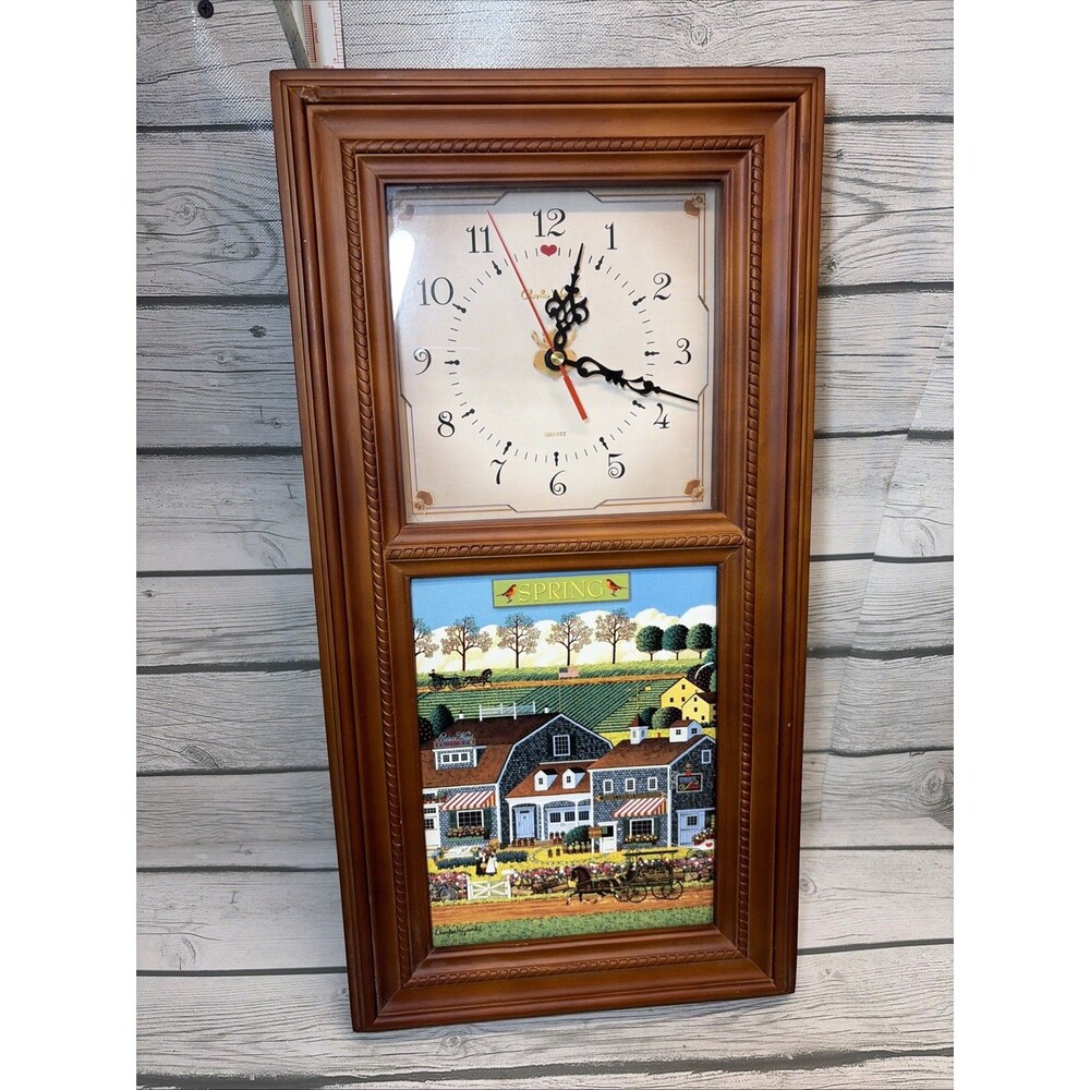 Charles Wysocki Wall Clock Spring Tile Working